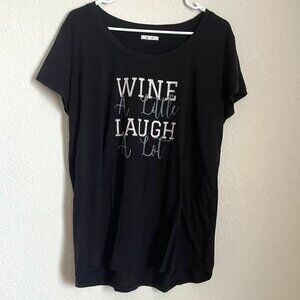 Maurices Black "Wine A Little Laugh A Lot" shirt